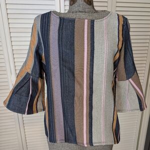 Anthropologie Dolan Striped Bell Sleeve Top